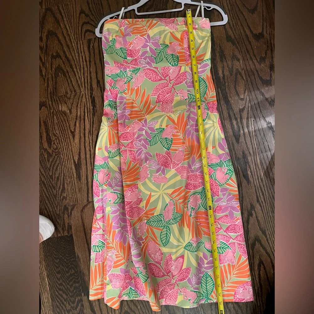 Lilly Pulitzer Dress Easter Size 2 Sabrina Printed Strapless Frog Floral - Picture 5 of 7